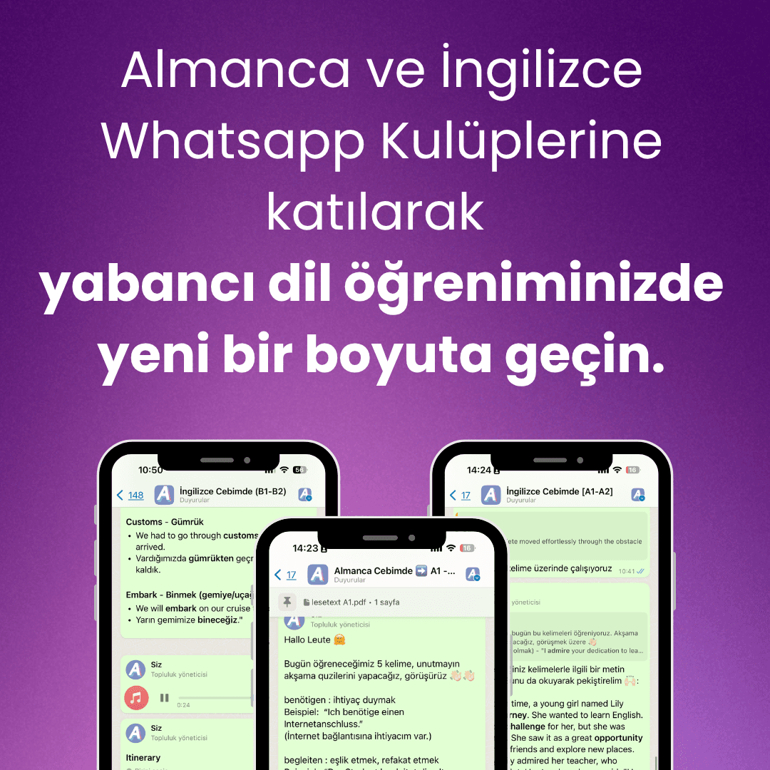 Cebimde WhatsApp kelime paylaşımı örneği