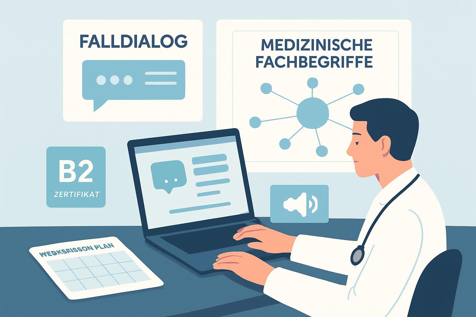 Doktorlar İçin Online Almanca Kursu Nasıl Seçilir? B2 Seviyesi ve Mesleki Pratik